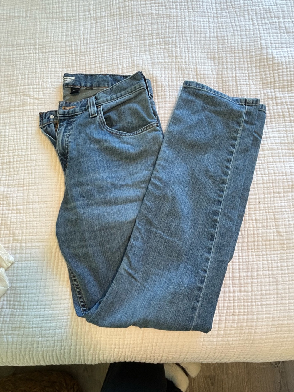 Carhartt Mens Straight Leg Jeans in Medium Blue Denim